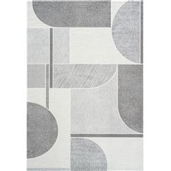 PI912460026171 7 ft. 10 in. x 10 ft. 10 in. Polaris Geometric Rectangular Area Rug, Ivory & Gray