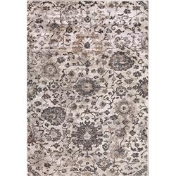 RI9126034908 7 ft. 10 in. x 10 ft. 10 in. Riley Transitional Floral Rectangle Area Rug, Grey & Beige