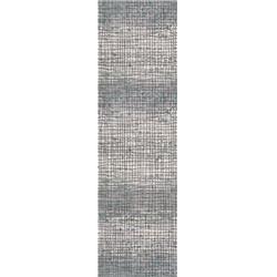 HW284808195 2 ft. 2 in. x 7 ft. 7 in. Harlow Modern Abstract Rectangle Area Rug, Ivory & Grey & Blue