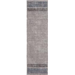 HW284809905 2 ft. 2 in. x 7 ft. 7 in. Harlow Modern Chevron Rectangle Area Rug, Grey & Blue
