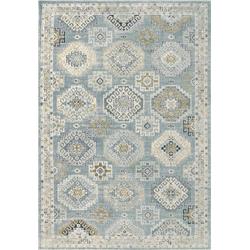 AL247607581 2 x 3.11 ft. Annalise Machine Made Rectangular Area Rug, Blue, Beige & Cream