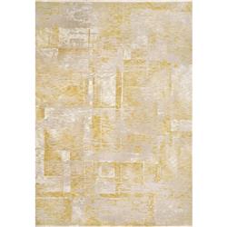 HU7101454700 6.7 x 9.10 ft. Hudson Contemporary, Modern & Abstract Machine Made Rectangle Area Rug, Gold
