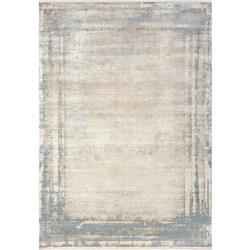 RU9122181150 7 ft. 10 in. x 10 ft. 10 in. Ruby Viscose & Shrink Acrylic Rectangle Area Rug, Ivory & Blue