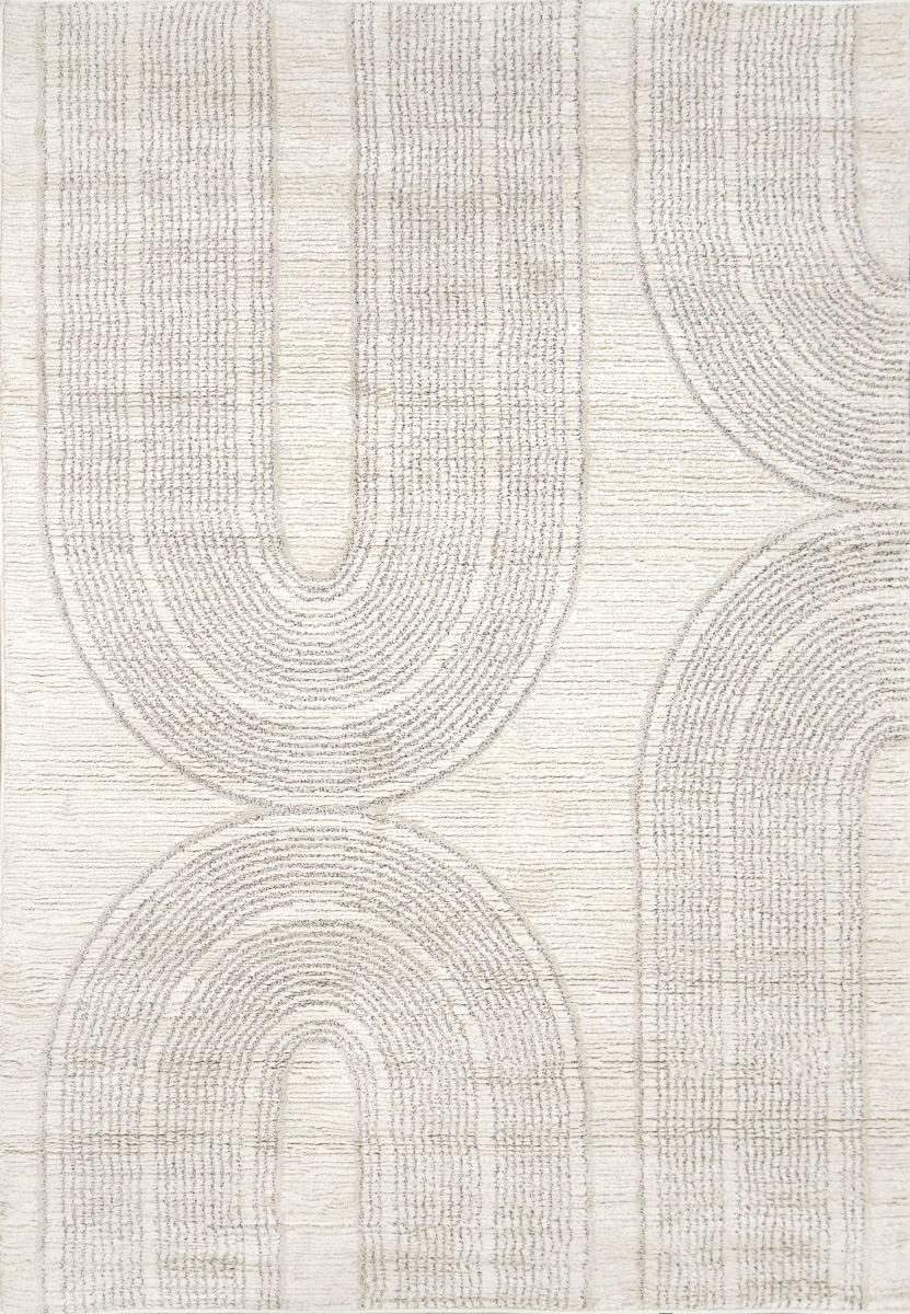 MO9129801890 7 ft.-10 in. x 10 ft.-10 in. Monroe Machine-Made Rectangle Area Rug, Beige & Grey