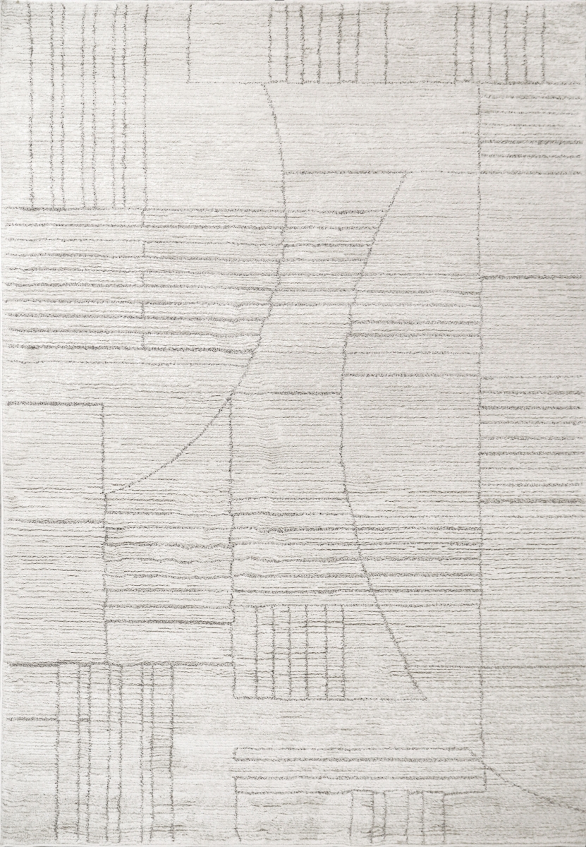 MO359800890 2 ft.-7 in. x 4 ft.-11 in. Monroe Machine-Made Rectangle Area Rug, Beige & Grey