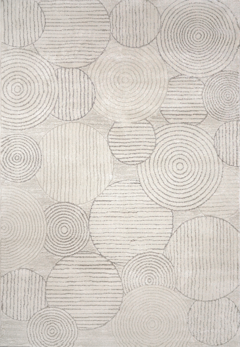 MO7109815190 6 ft. 7 in. x 9 ft. 6 in. 9815-190 Monroe Rectangle Area Rug, Ivory & Grey
