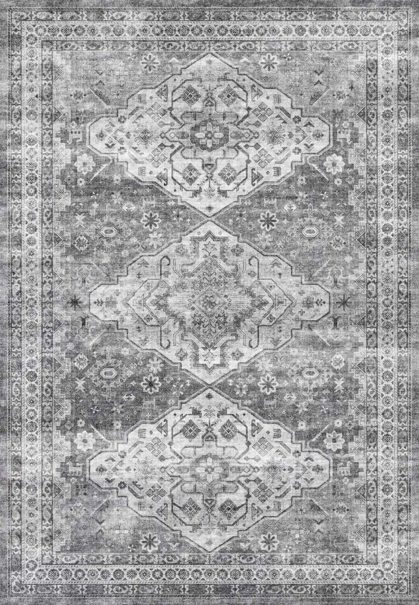 EL696300900 5 ft.-3 in. x 7 ft. Elise Machine-Made Rectangle Area Rug, Grey