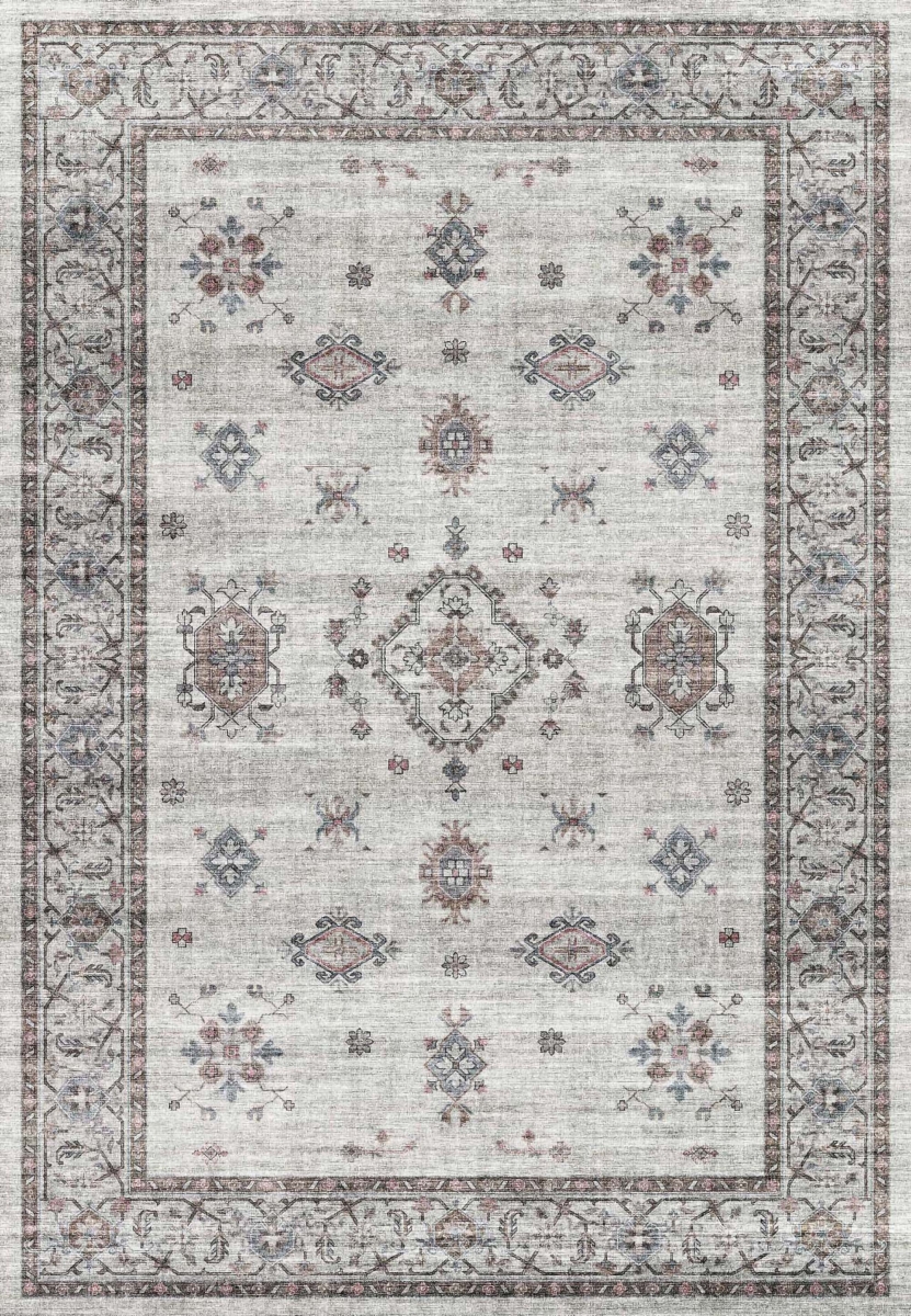 EL696304900 5 ft.-3 in. x 7 ft. Elise Machine-Made Rectangle Area Rug, Grey