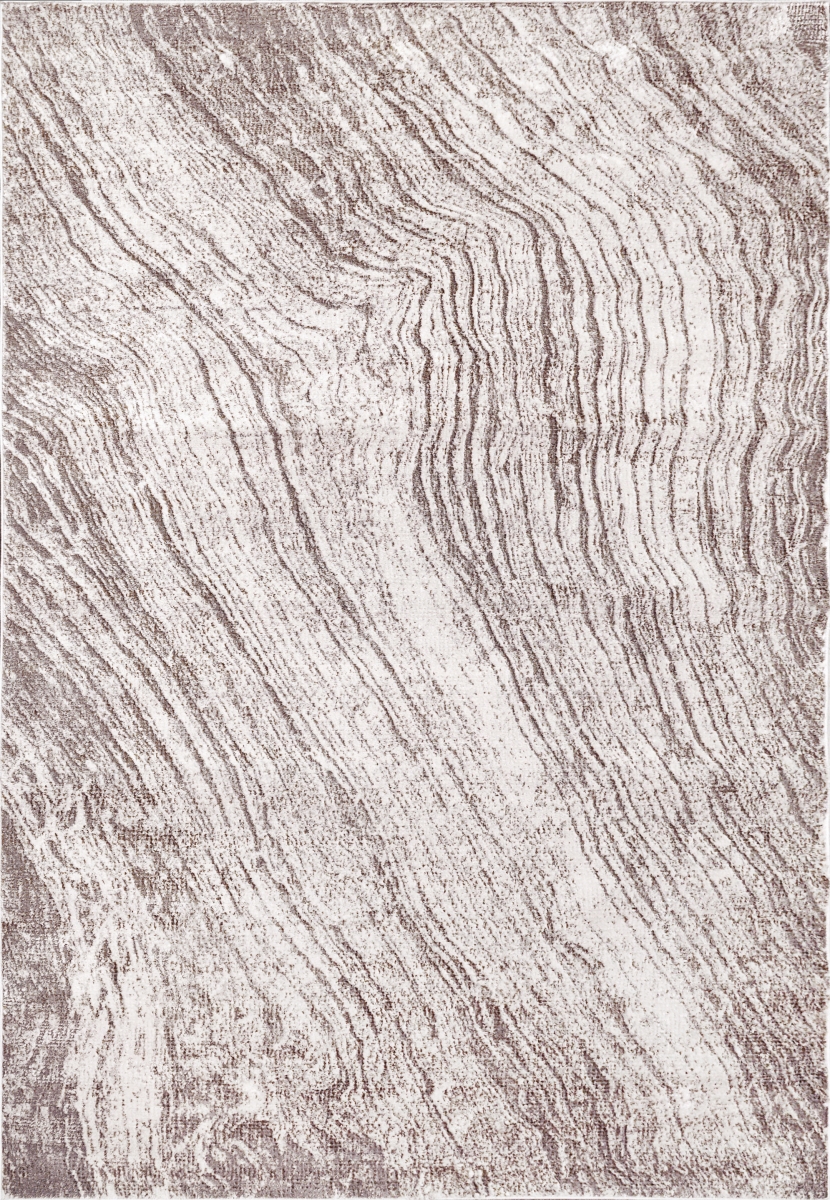 OB699537180 5.2 x 7 ft. Machine Made Rectangle Area Rug, Cream & Taupe