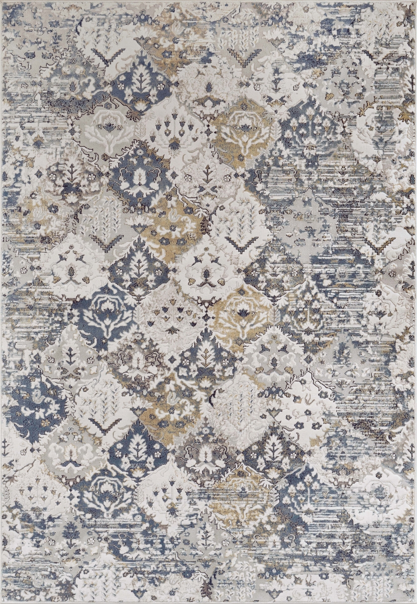 Picture of Dynamic Rugs RH9121063185 7.10 x 10 ft. Reha Traditional Classic & Floral Rectangle Area Rug&#44; Cream & Beige - Blue