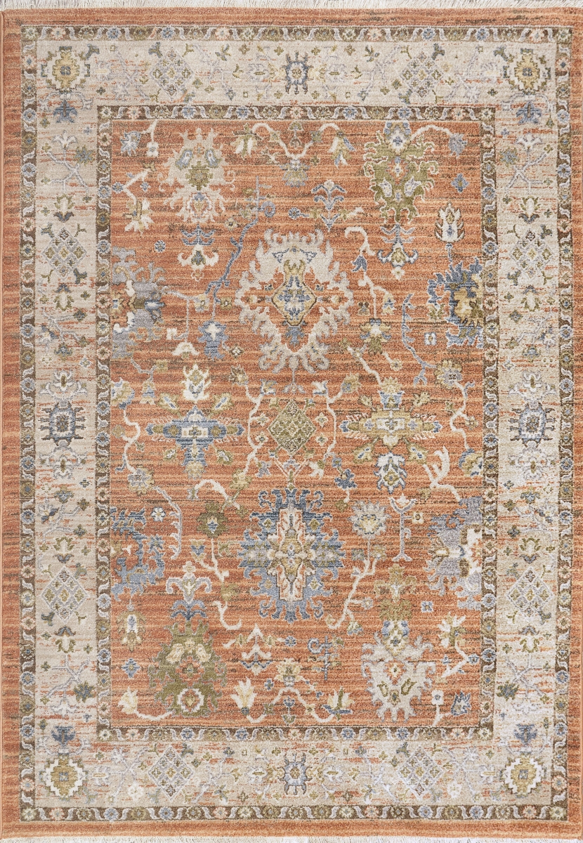 JN466885619 3 ft.-11 in. x 5 ft.-7 in. 6885-619 Rectangle Area Rug - Rust, Ivory & Multi Color