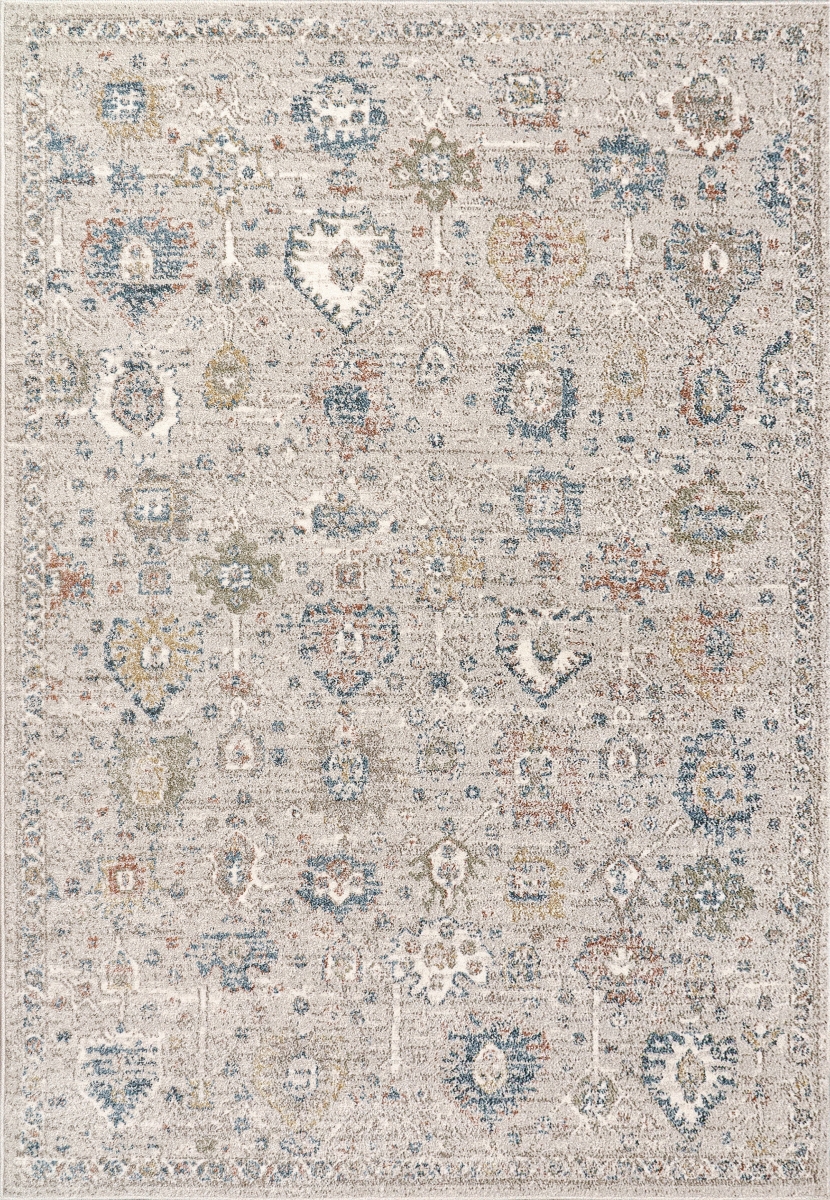 ET696010199 5.3 x 7.2 ft. Eclectic Transitional Rectangle Area Rug, Cream & Multi Color