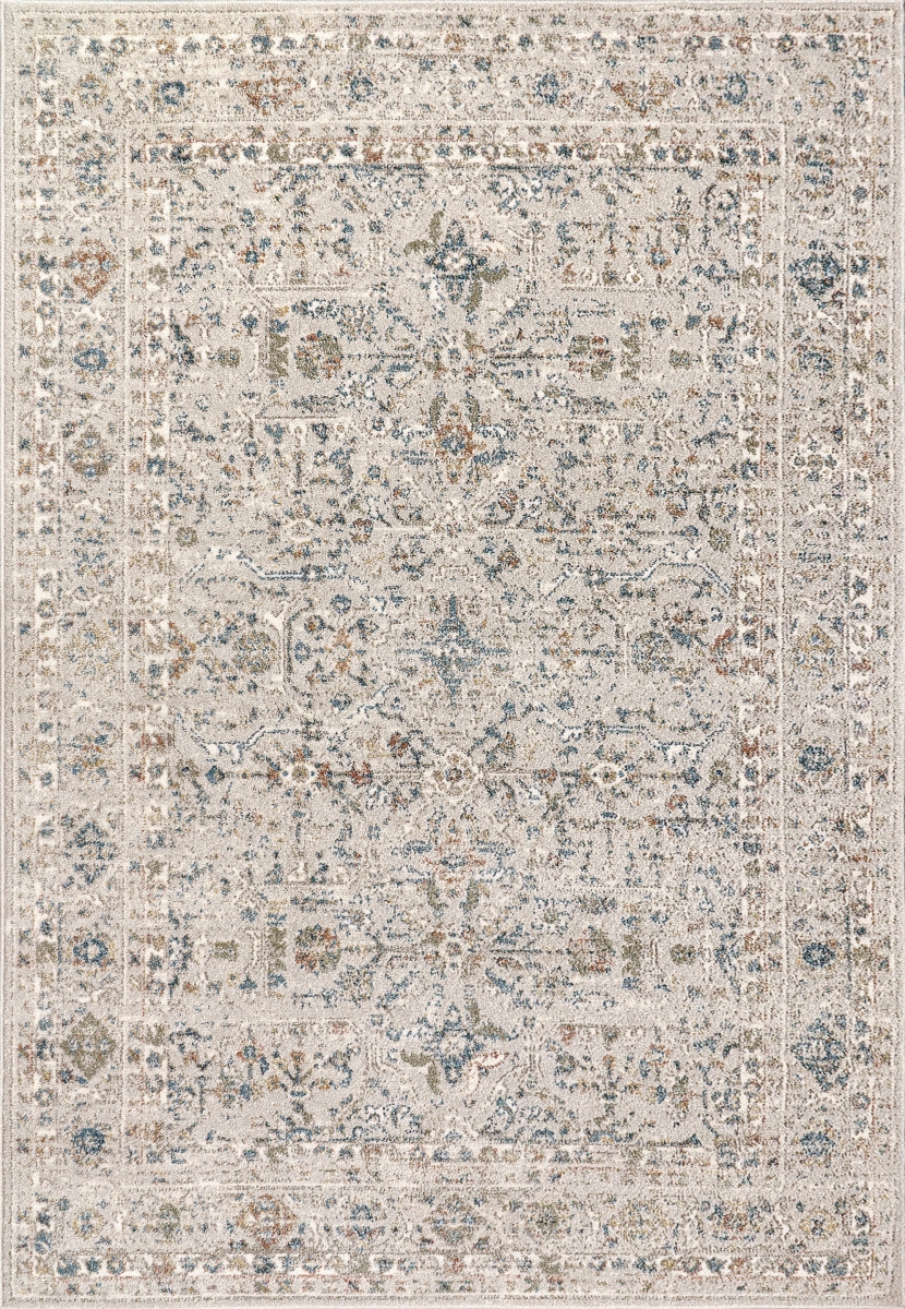 ET696011199 5.3 x 7.2 ft. Eclectic Transitional Rectangle Area Rug, Cream & Multi Color