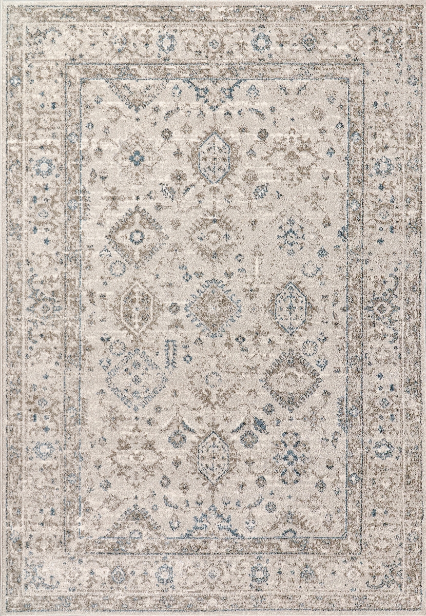 ET9126012199 7.10 x 10.10 ft. Eclectic Transitional Rectangle Area Rug, Cream & Multi Color