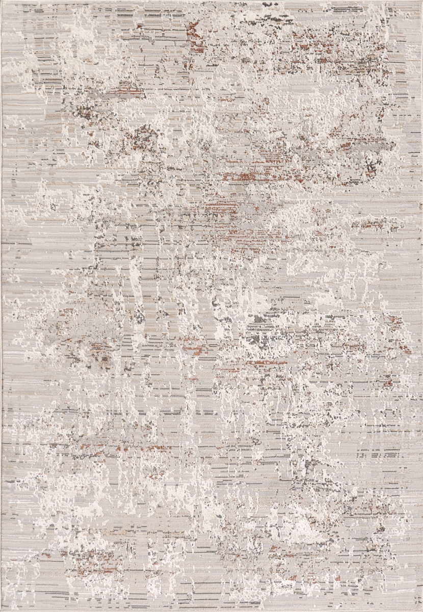 MR698051130 5.3 x 7 ft. Marina Contemporary Modern & Abstract Rectangle Area Rug, White & Rose