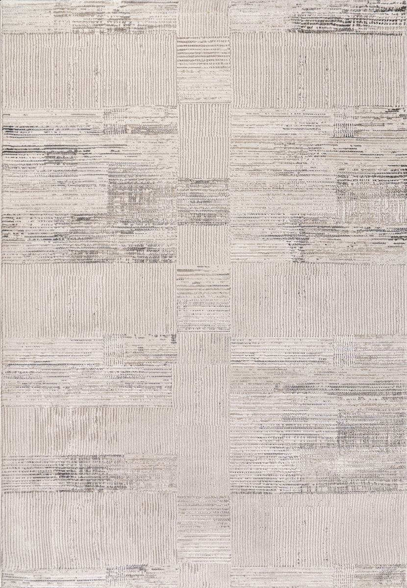MT7101784189 6.7 x 9.6 ft. Montrose Contemporary Modern & Geometric Rectangle Area Rug, Cream & Beige - Grey