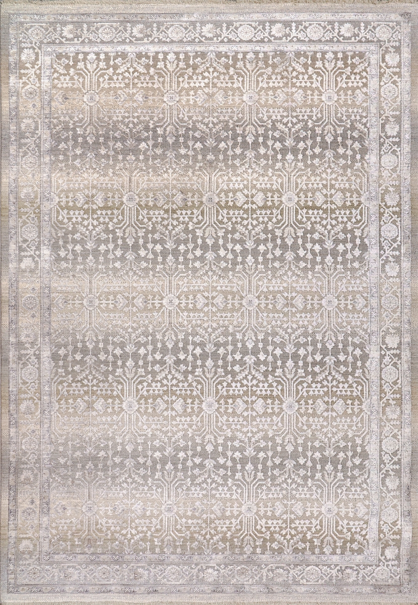 MA9129740198 7.10 x 10 ft. Mesa Transitional & Floral Rectangle Area Rug, Cream & Grey - Beige