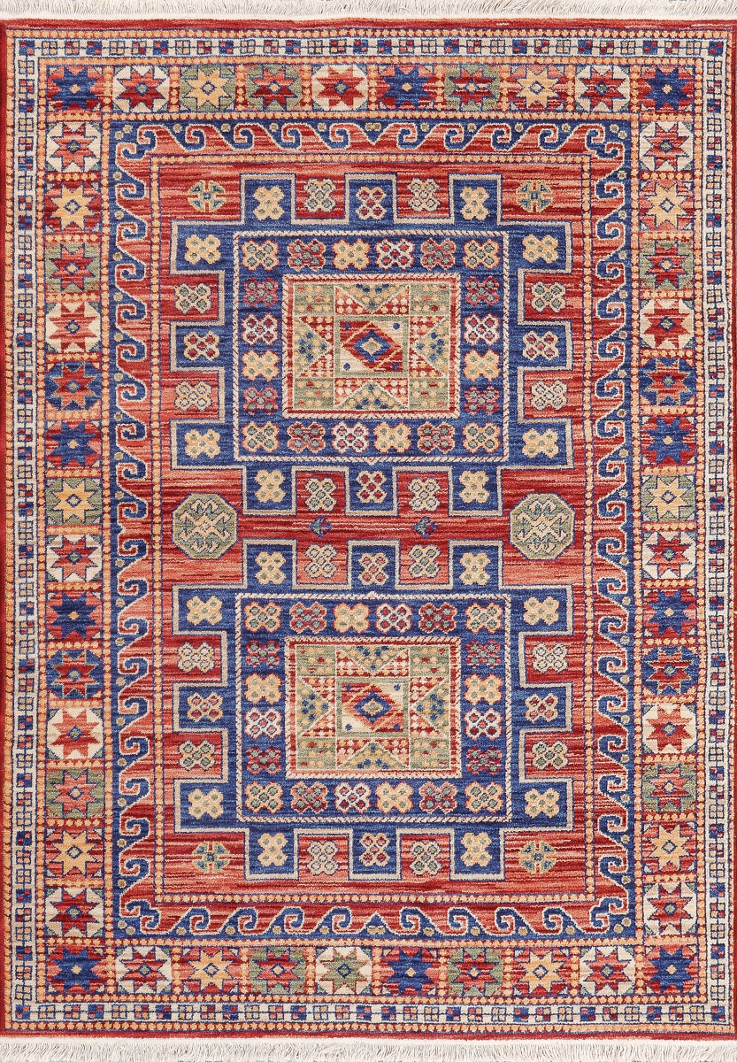 WD91218604399 7.10 x 10 ft. Wade Transitional Southwestern Rectangle Area Rug, Red - Multi Color