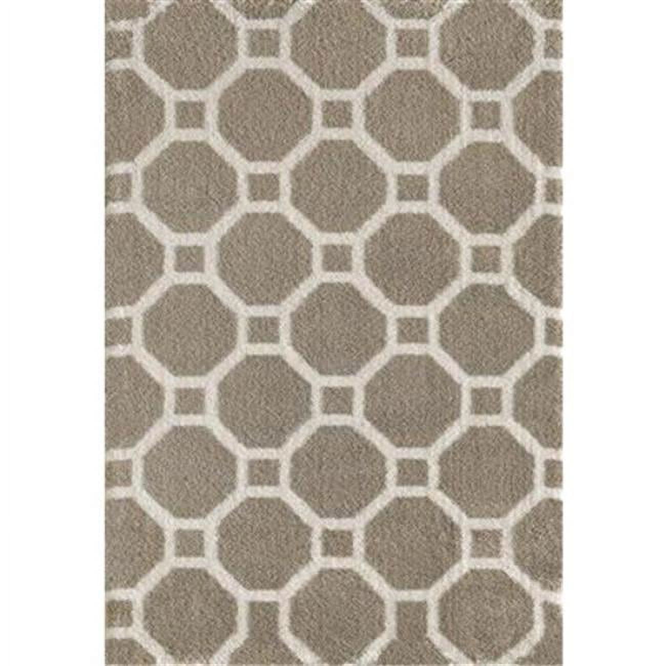 Picture of Dynamic Rugs SI695903115 Silky Shag Rectangular Rug&#44; Beige & W - 5 ft. 3 in. x 7 ft. 7 in.