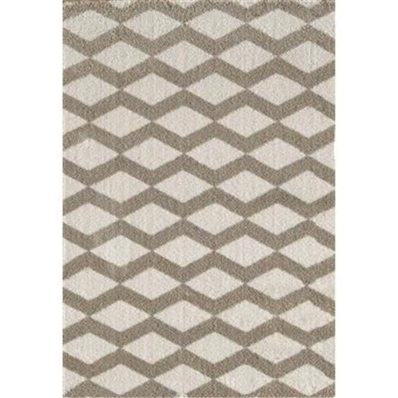 Picture of Dynamic Rugs SI695904111 Silky Shag Rectangular Rug&#44; White - 5 ft. 3 in. x 7 ft. 7 in.