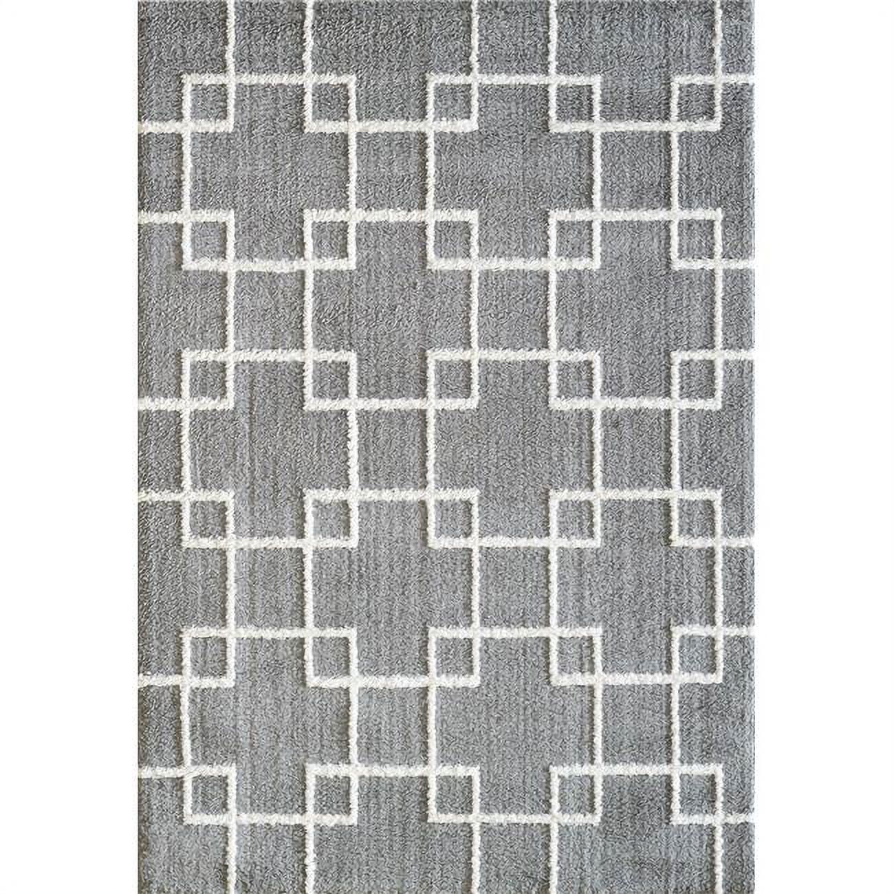 Picture of Dynamic Rugs SI465901901 3 ft. 11 in. x 5 ft. 7 in. Silky Shag 5901 Rectangle Contemporary Rug - 901 Silver
