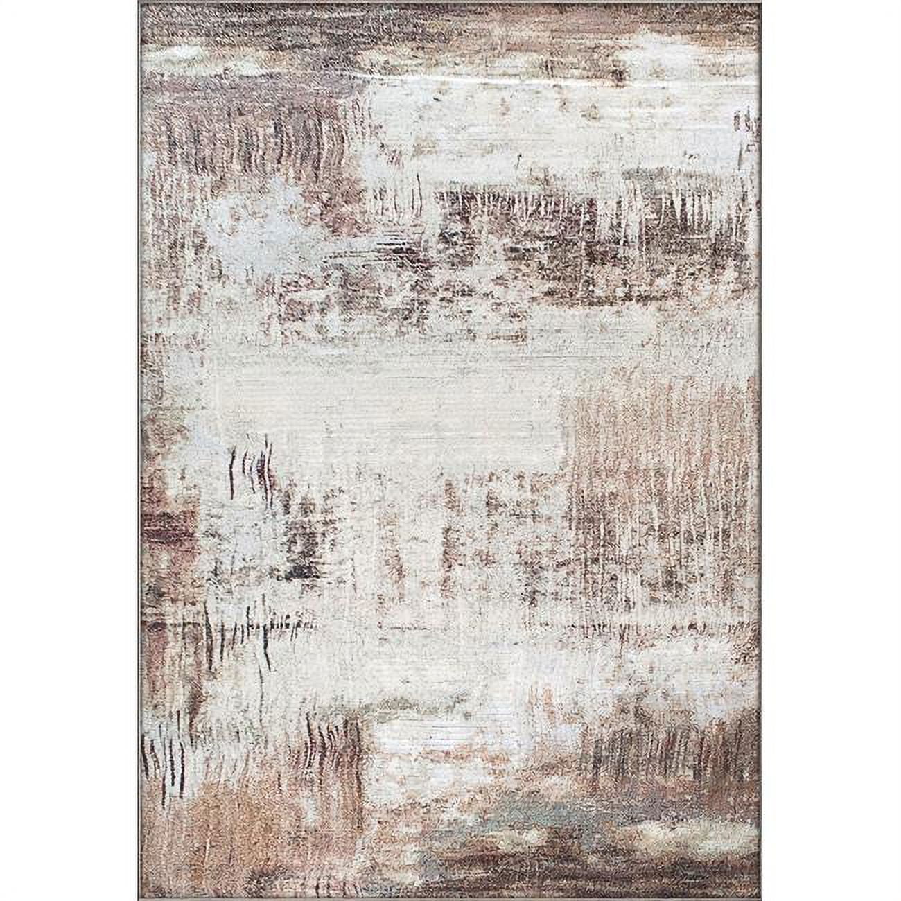 EC69633936474 5 ft. 3 in. x 7 ft. 7 in. Eclipse 63393 Rectangle Contemporary Area Rug - 6474 Beige & Rust