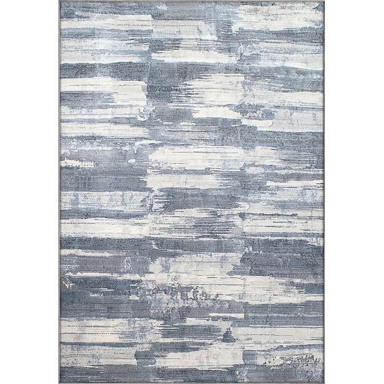 EC710634237656 6 ft. 7 in. x 9 ft. 6 in. Eclipse 63423 Rectangle Contemporary Area Rug - 7656 Blue