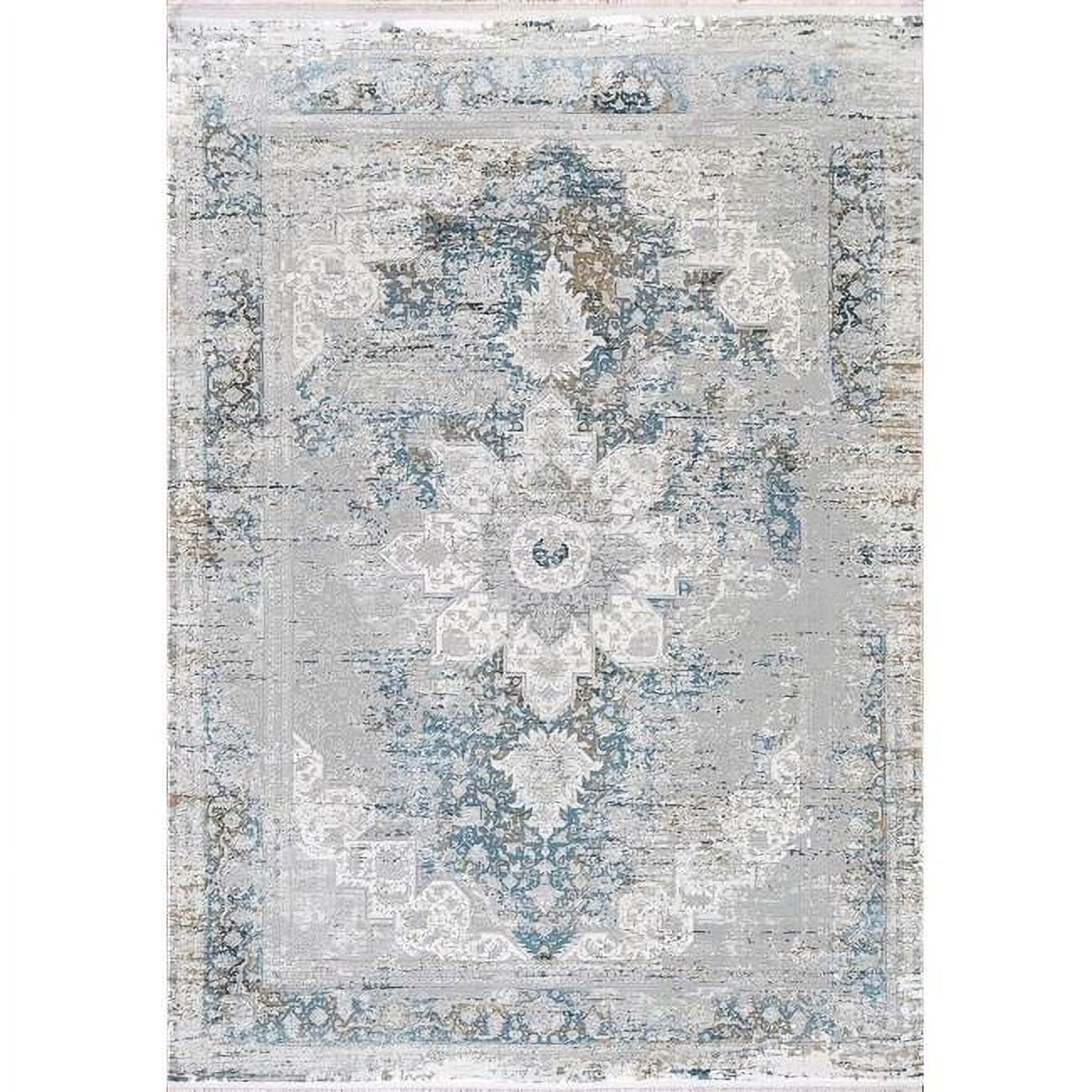 RU9122161950 7 ft. 10 in. x 10 ft. 10 in. Ruby 2161 Rectangle Transitional Area Rug - 950 Grey & Blue