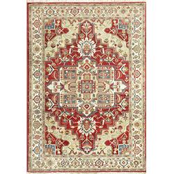 JN7106882130 6 ft. 7 in. x 9 ft. 2 in. Juno 6882 Rectangle Transitional Area Rug - 130 Ivory & Red