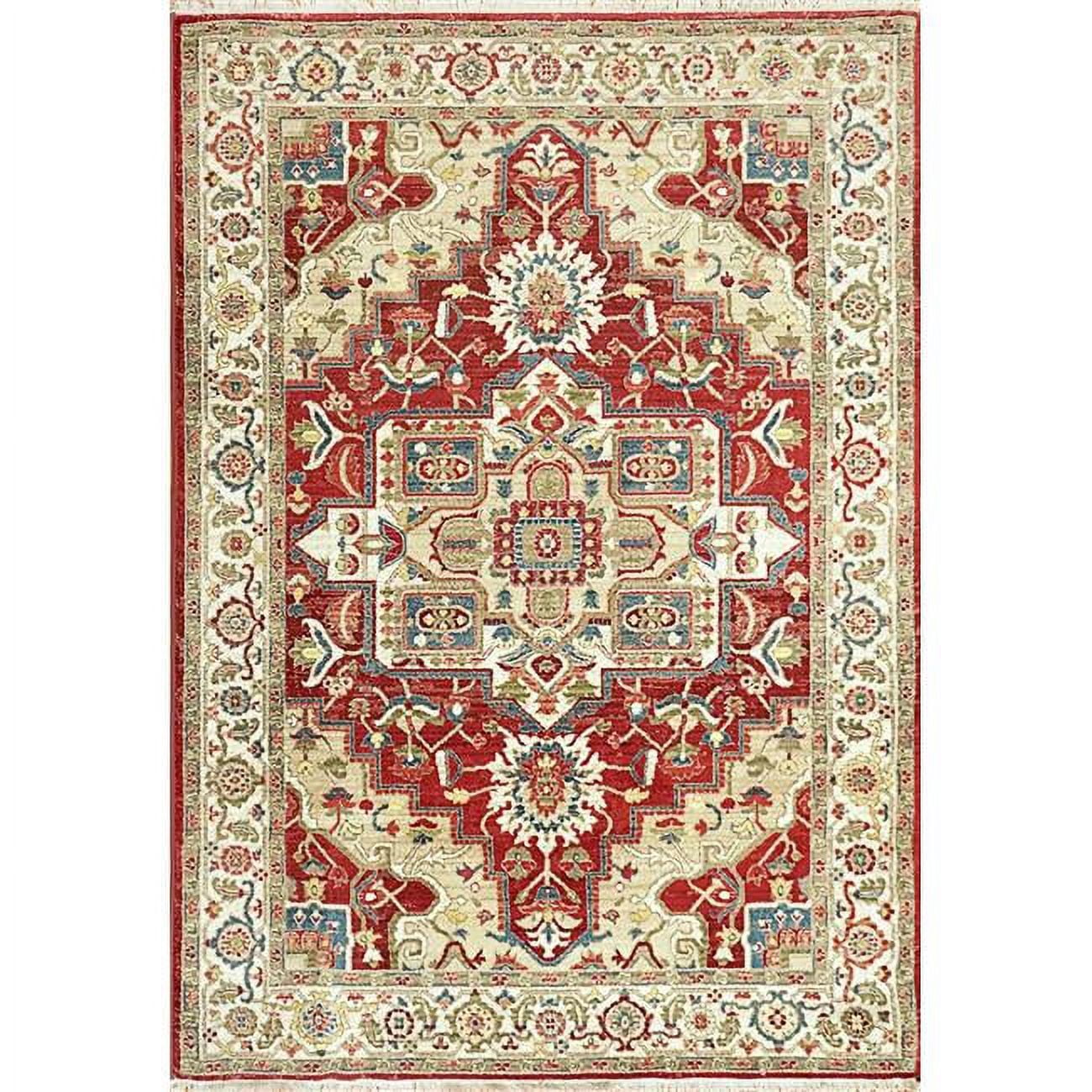 JN9126882130 7 ft. 10 in. x 10 ft. Juno 6882 Rectangle Transitional Area Rug - 130 Ivory & Red