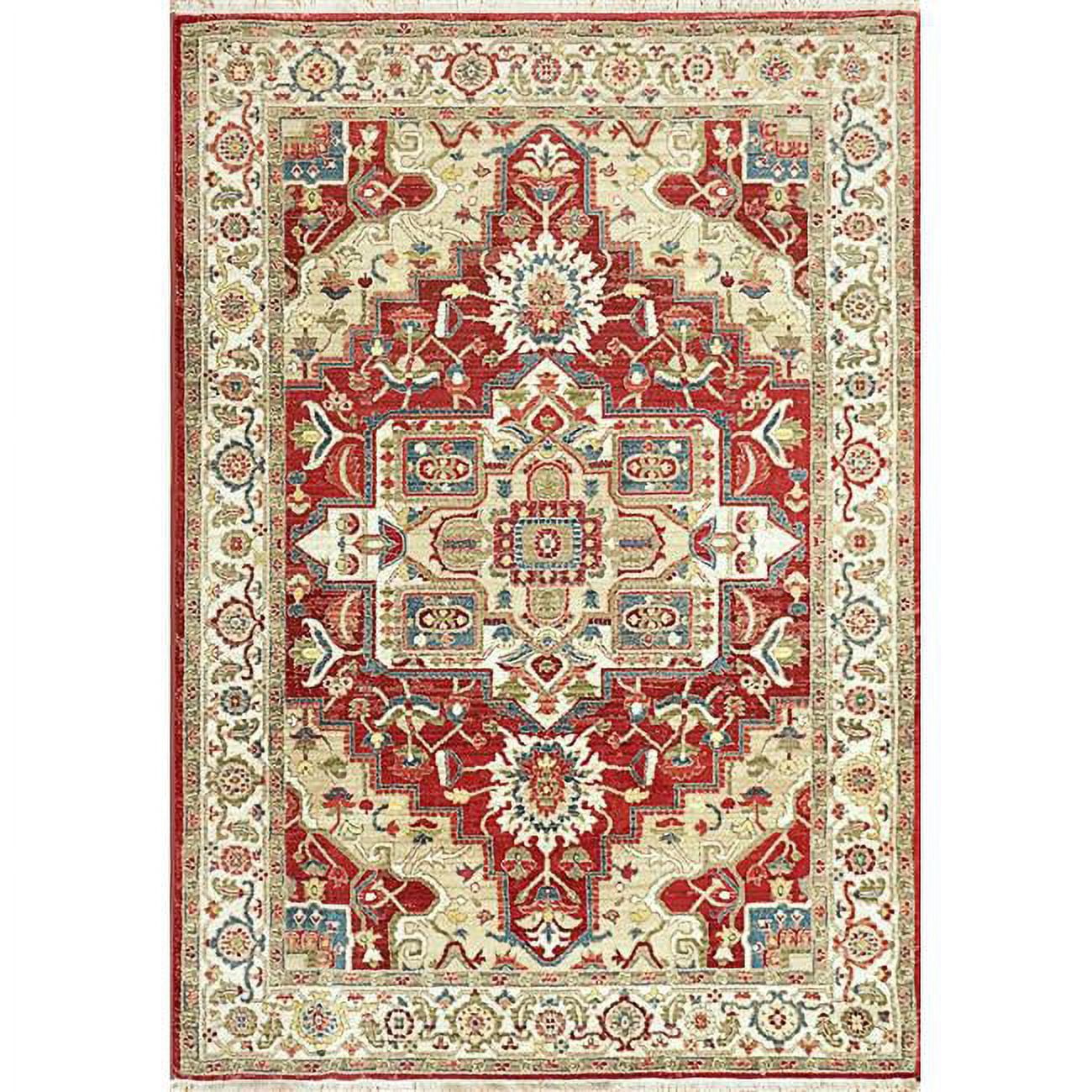 JN10146882130 9 ft. 2 in. x 12 ft. 6 in. Juno 6882 Rectangle Transitional Area Rug - 130 Ivory & Red