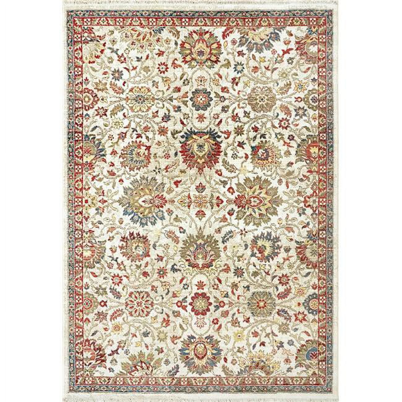 JN246883130 2 ft. x 3 ft. 11 in. Juno 6883 Rectangle Transitional Area Rug - 130 Ivory & Red