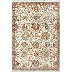 Juno Transitional Area Rug - Ivory & Red - 6'7in. x 9'2in. - Durable Design