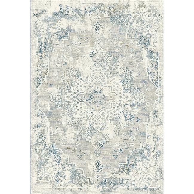 QU71027064195 6 ft. 7 in. x 9 ft. 6 in. Quartz 27064 Rectangle Transitional Area Rug - 195 Ivory, Grey & Blue