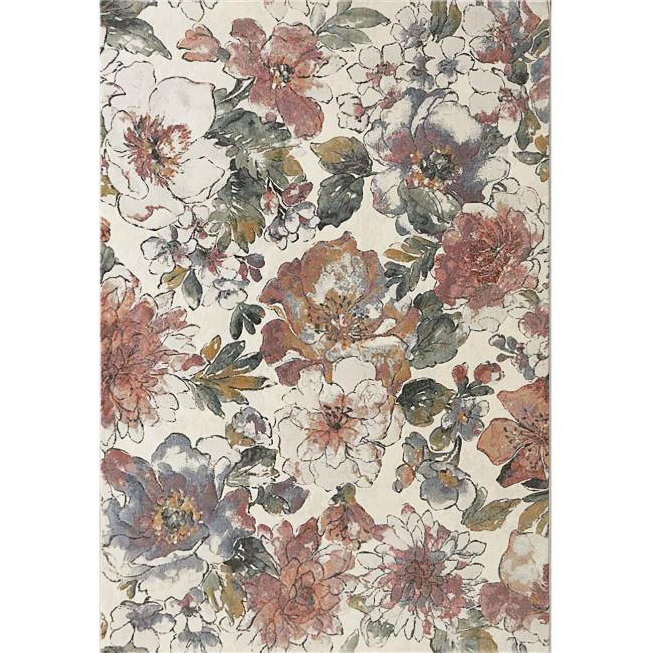 EC710635286626 6 ft. 7 in. x 9 ft. 6 in. Eclipse 63528 Rectangle Contemporary Area Rug - 6626 Beige & Multi Color