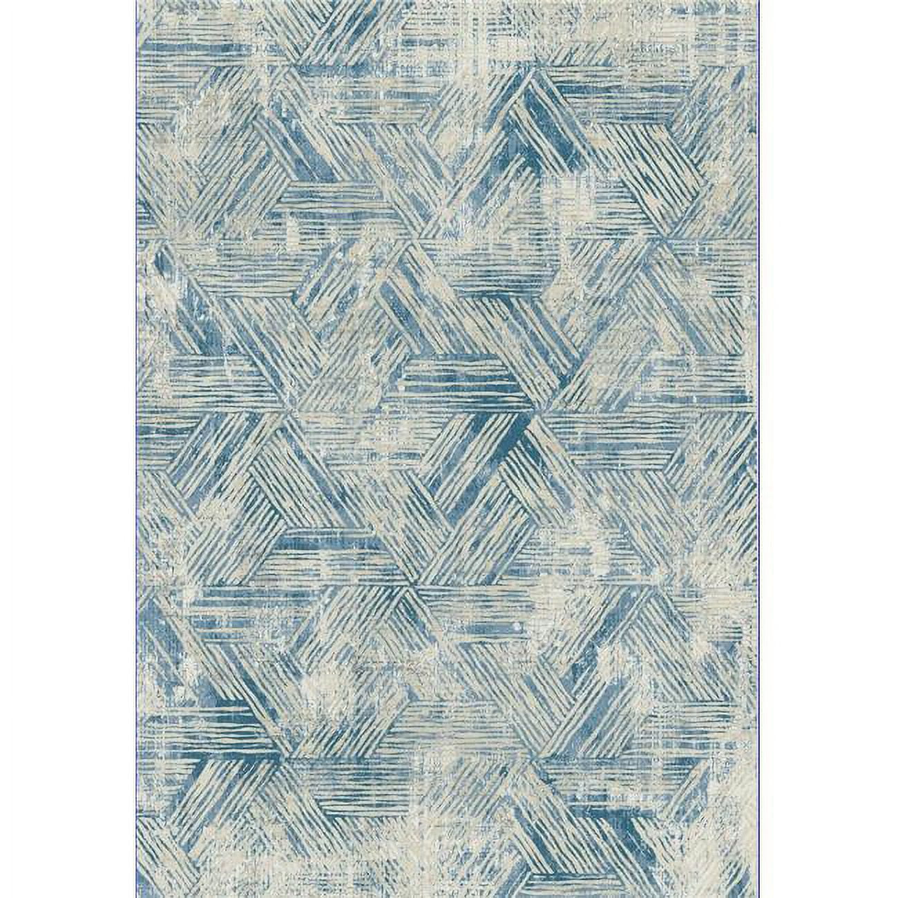 QU71027041150 6 ft. 7 in. x 9 ft. 6 in. Quartz 27041 Rectangle Transitional Area Rug - 150 Beige & Blue