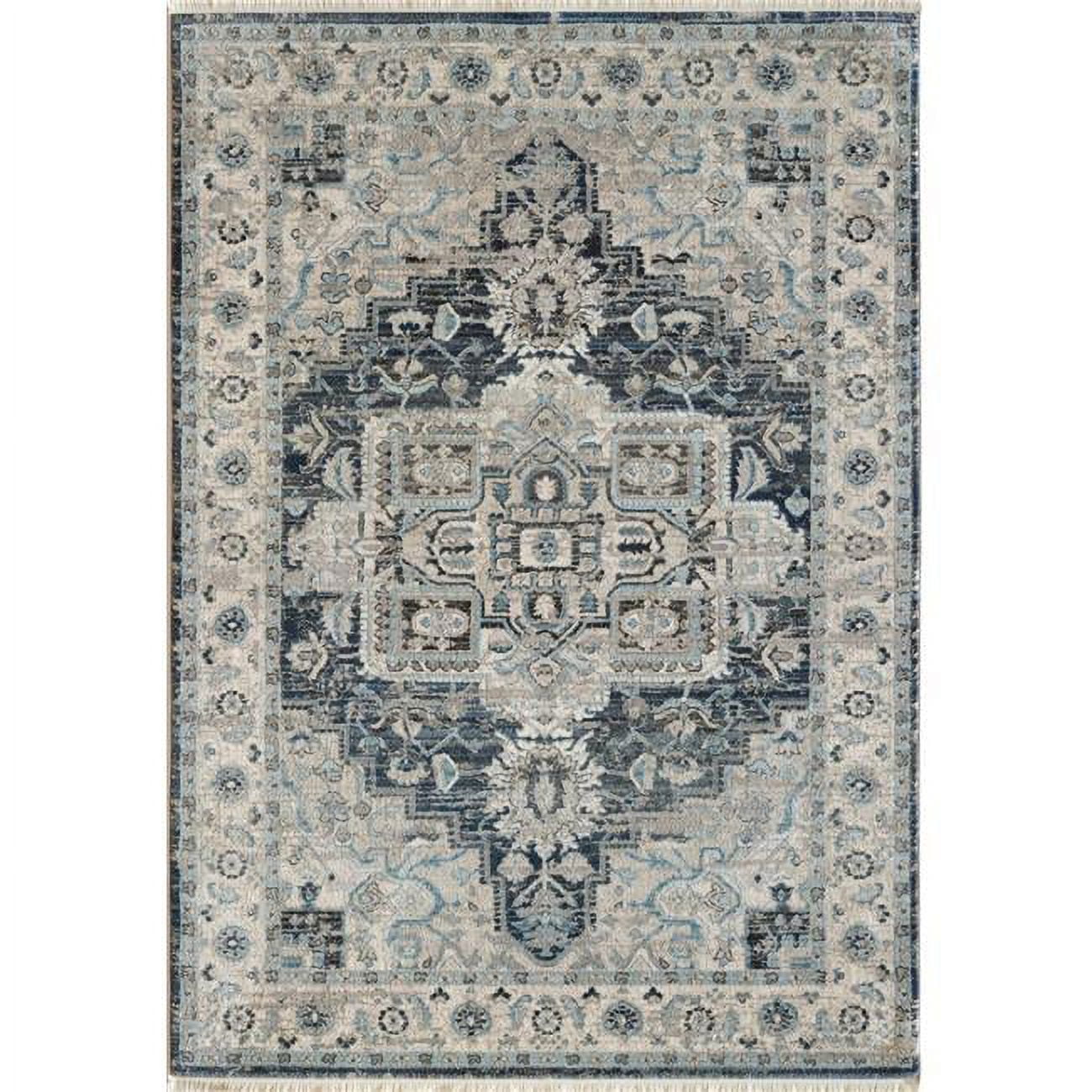 JN246882590 2 ft. x 3 ft. 11 in. Juno 6882 Rectangle Transitional Area Rug - 590 Dark Blue & Cream
