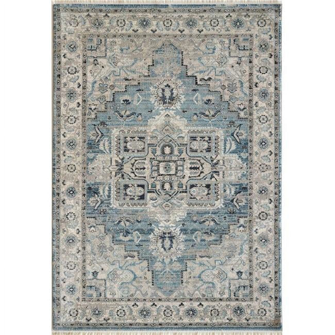 JN696882500 5 ft. 3 in. x 7 ft. 7 in. Juno 6882 Rectangle Transitional Area Rug - 500 Light Blue & Cream