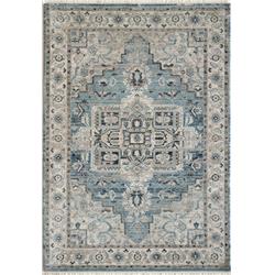 JN7106882500 6 ft. 7 in. x 9 ft. 2 in. Juno 6882 Rectangle Transitional Area Rug - 500 Light Blue & Cream