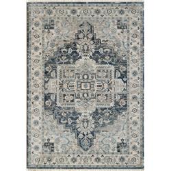 JN7106882590 6 ft. 7 in. x 9 ft. 2 in. Juno 6882 Rectangle Transitional Area Rug - 590 Dark Blue & Cream