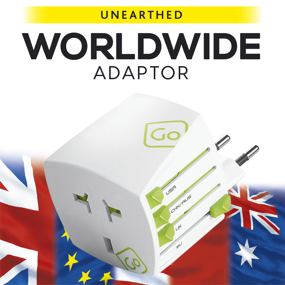 401.201 Worldwide Unearthed Travel Adapter Plug, Absolute White