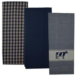 Picture of Dunroven House R100-200 Holston Cow Towel, Navy - Set of 3