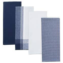 Picture of Dunroven House RVARTYNAVY Variety Kitchen Towel, Navy & White - Set of 4