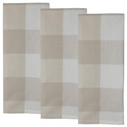 Picture of Dunroven House OR819-CRE Large Farmhouse Check Towel&#44; Wheat & Cream - Set of 3