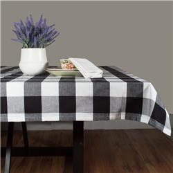 Picture of Dunroven House RK820-BLK 60 x 84 in. Farmhouse Square Tablecloth, Black & White