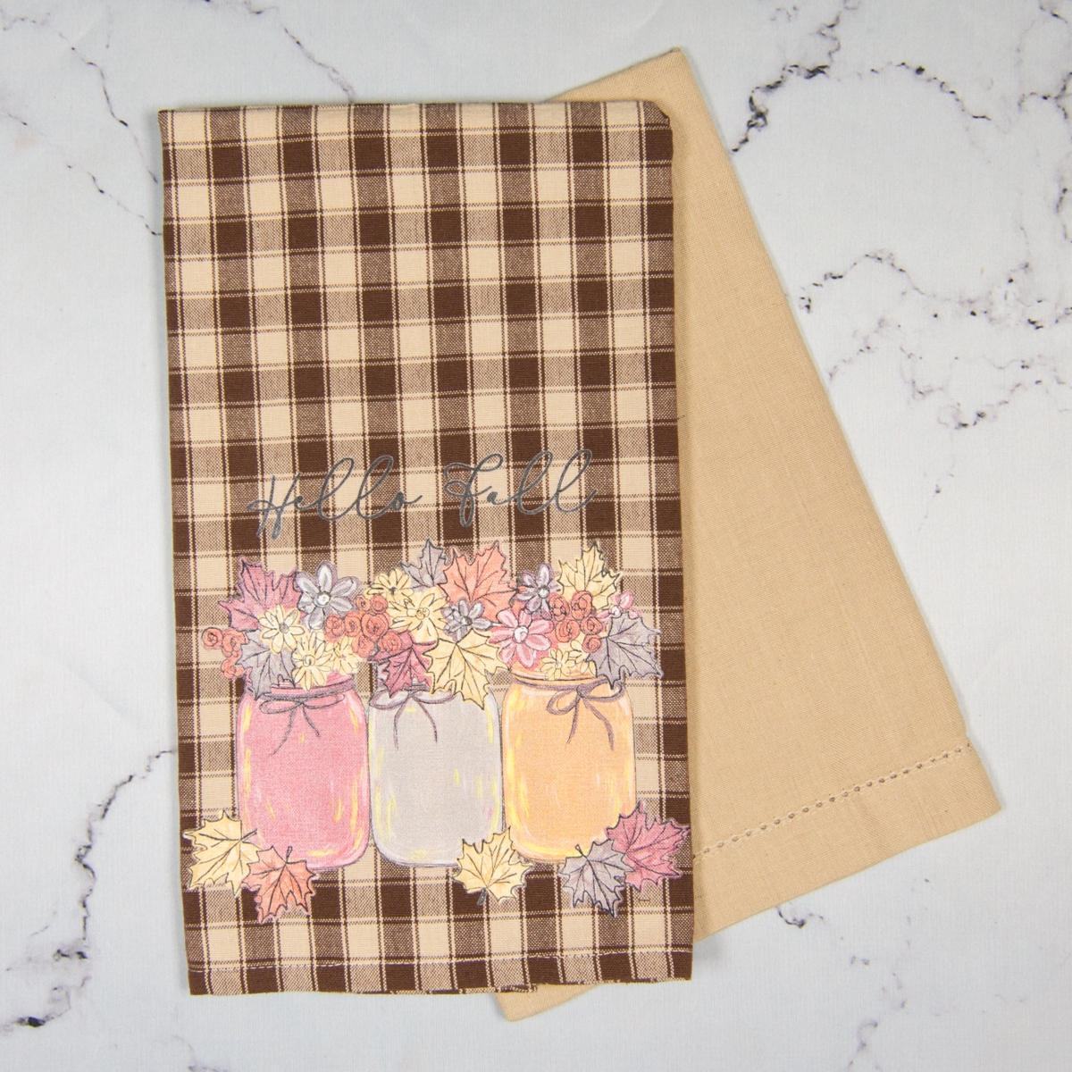 Picture of Dunroven House RTS-100 Two Towel Set - Hello Fall Mason Jars