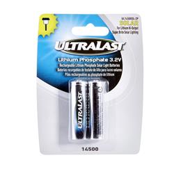 Picture of Ultralast UL14500SL-2P 3.2V & 600 mAh Lithium Phosphate Cells for Super Bright Outdoor Solar Lighting - Pack of 2