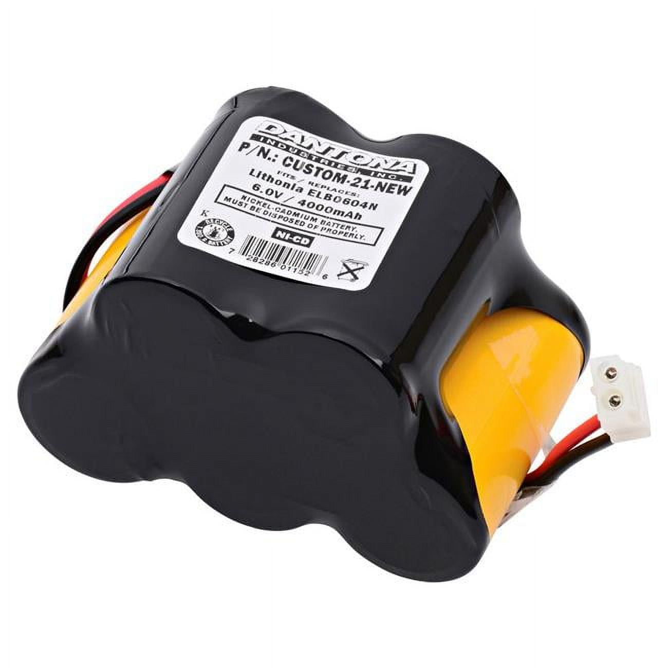 Picture of Dantona CUSTOM-21NEW 6V & 4000 mAh Replacement Nickel Cadmium Battery for DC Battery - 1599 Emergency Lighting
