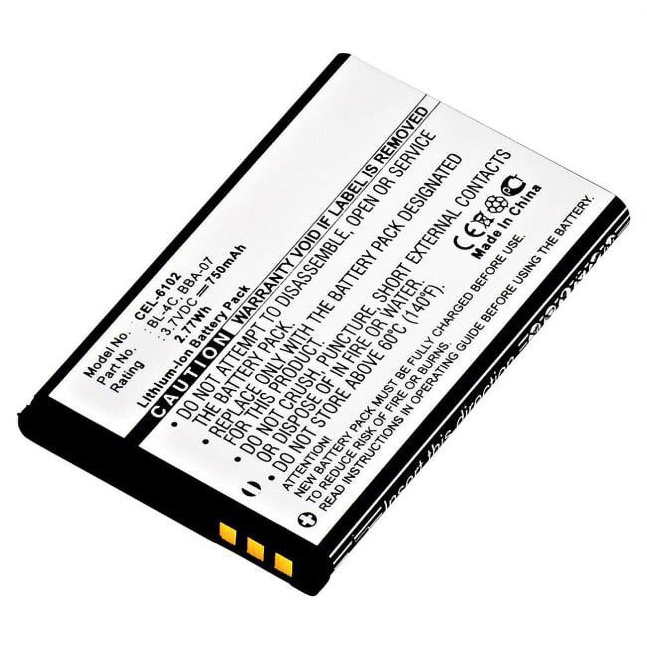 Picture of Ultralast CEL-6102 3.7V & 750 mAh Replacement Lithium-Ion Battery for Nokia 1000 Cellular Phone