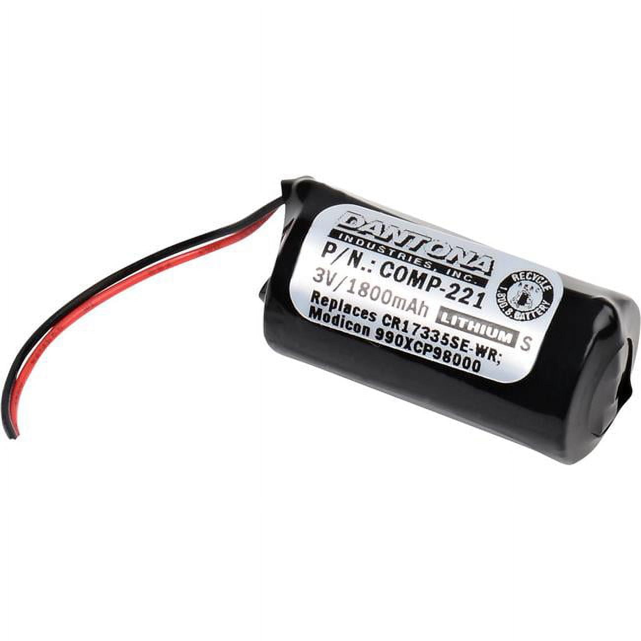 Picture of Dantona COMP-221 3V & 1800 mAh Replacement PLC Battery for Modicon CR17335SE-WR